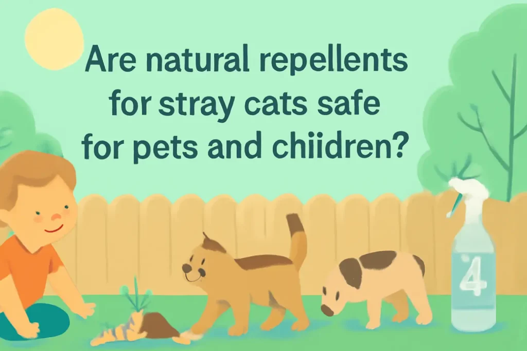 Are natural repellents for stray cats safe for pets and children?