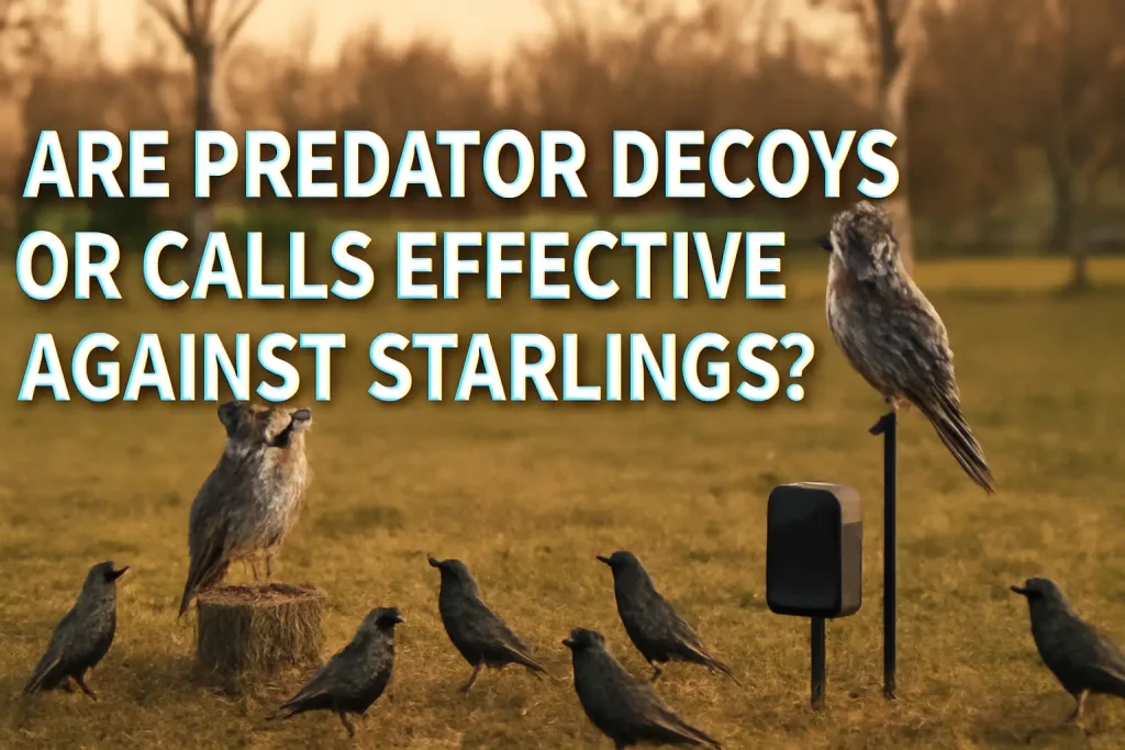Are predator decoys or calls effective against starlings?