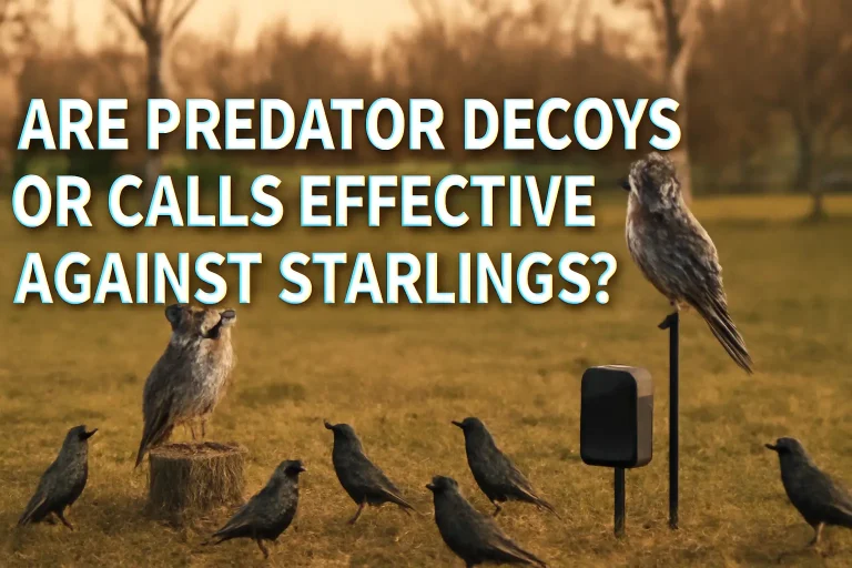 Are predator decoys or calls effective against starlings?