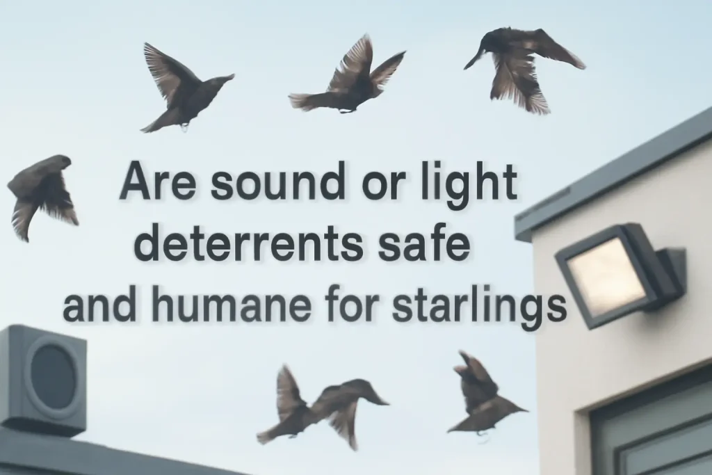 Are sound or light deterrents safe and humane for starlings?