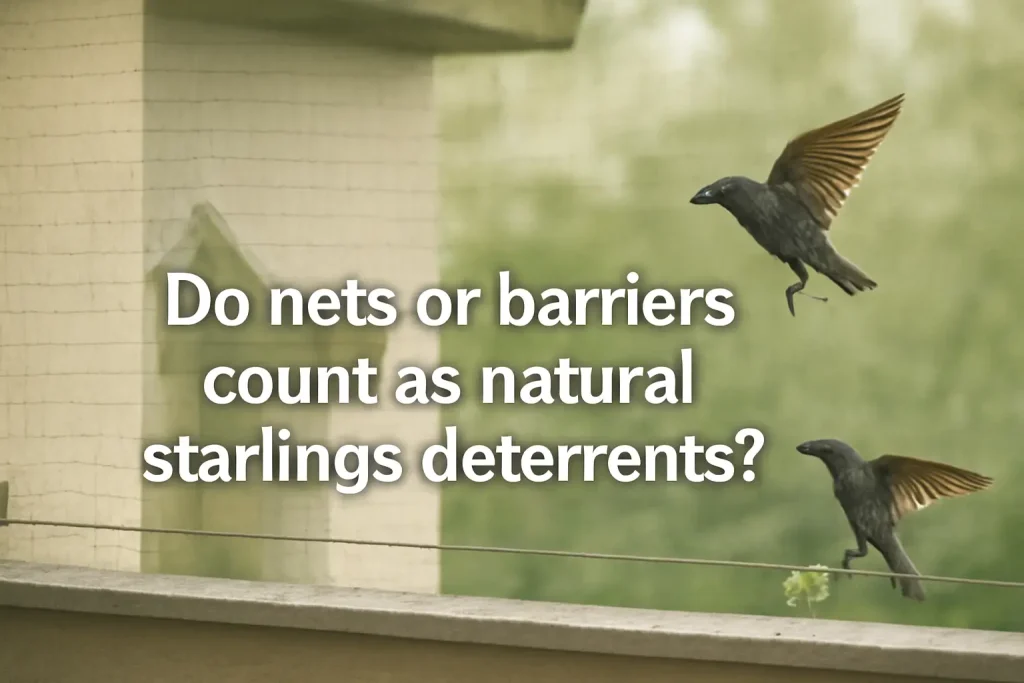 Do nets or barriers count as natural starlings deterrents?