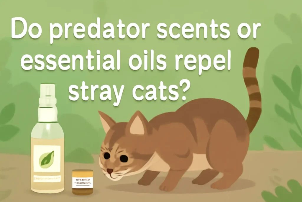 Do predator scents or essential oils repel stray cats?