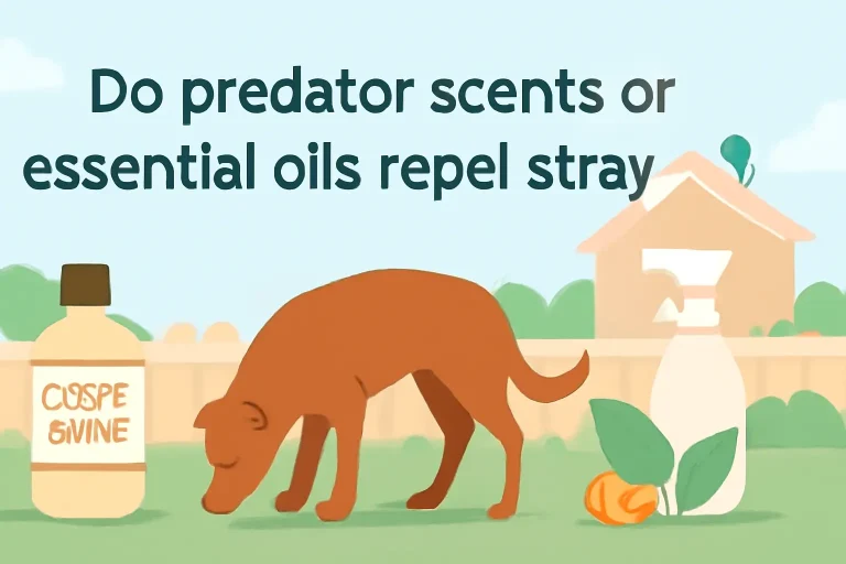 Do predator scents or essential oils repel stray dogs?