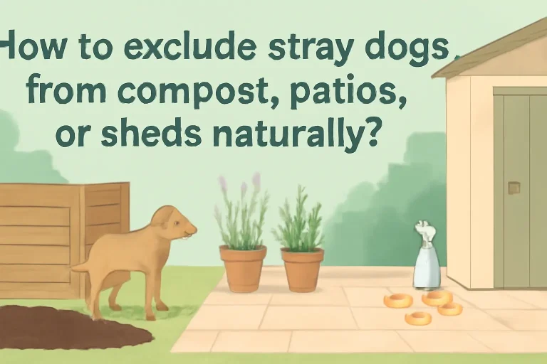 How to exclude stray dogs from compost, patios, or sheds naturally?