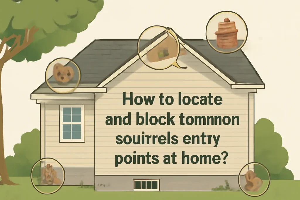 How to locate and block common squirrels entry points at home?