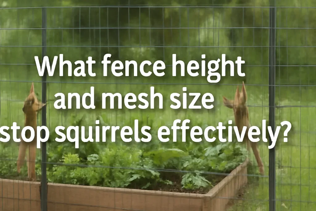 What fence height and mesh size stop squirrels effectively?