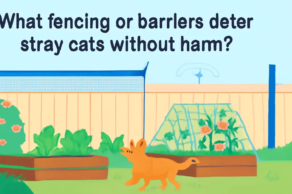 What fencing or barriers deter stray cats without harm?
