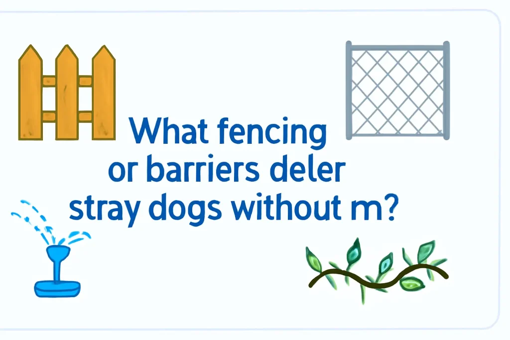 What fencing or barriers deter stray dogs without harm?