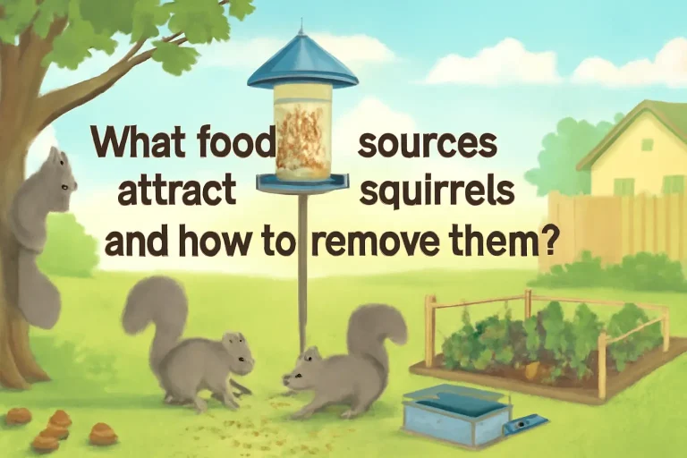 What food sources attract squirrels and how to remove them?