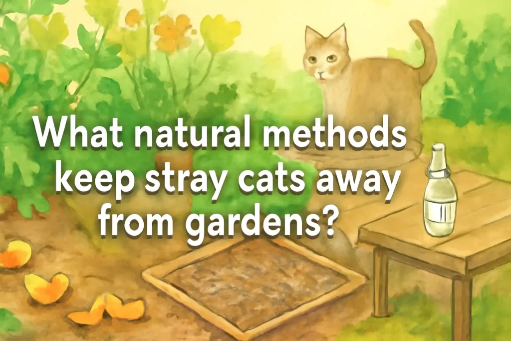 What natural methods keep stray cats away from gardens?
