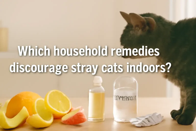Which household remedies discourage stray cats indoors?