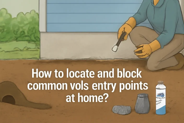 How to locate and block common voles entry points at home?