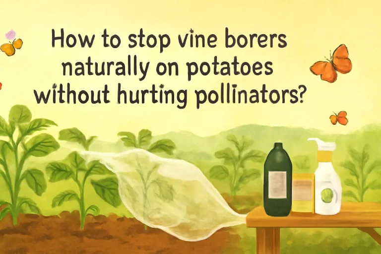 How to stop vine borers naturally on potatoes without hurting pollinators?