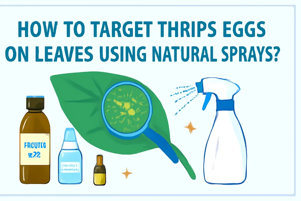 How to target thrips eggs on leaves using natural sprays?