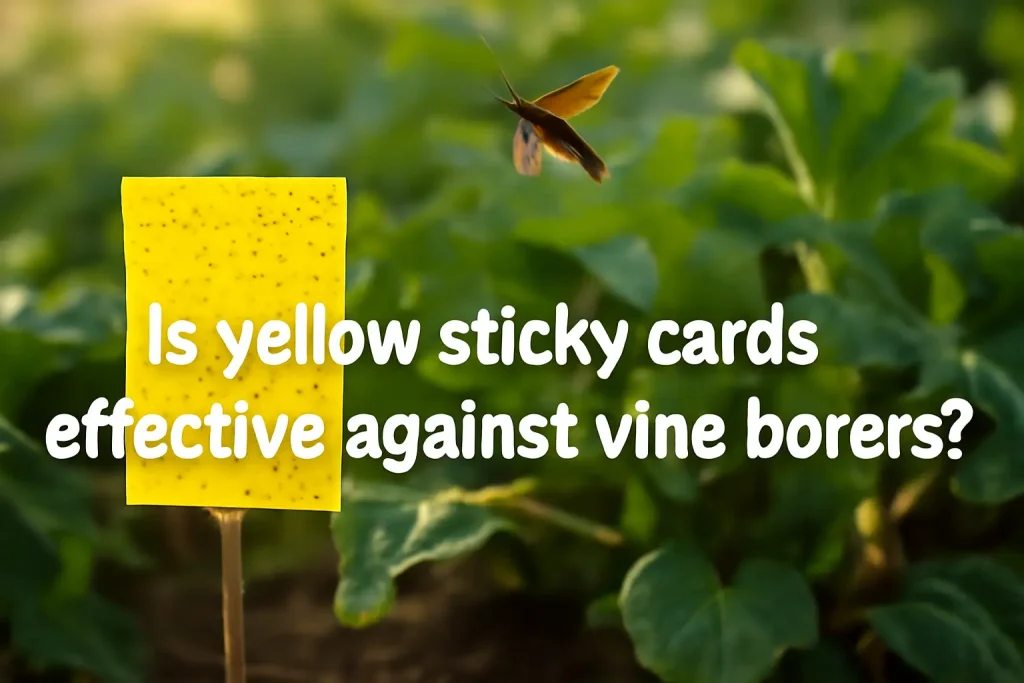Is yellow sticky cards effective against vine borers?