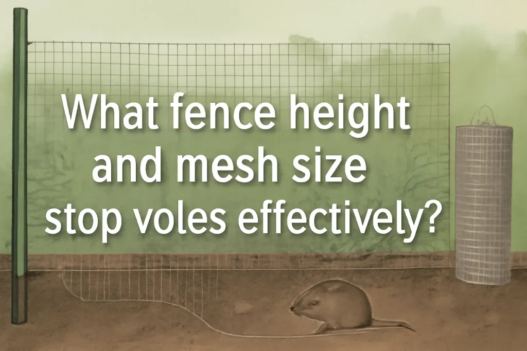 What fence height and mesh size stop voles effectively?