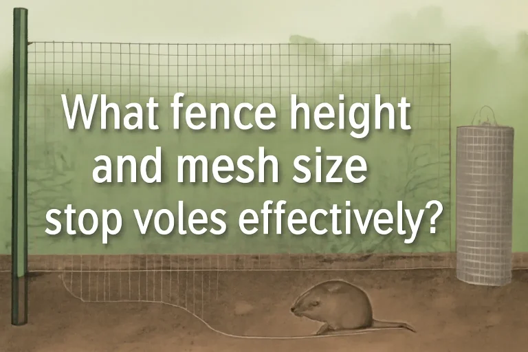 What fence height and mesh size stop voles effectively?