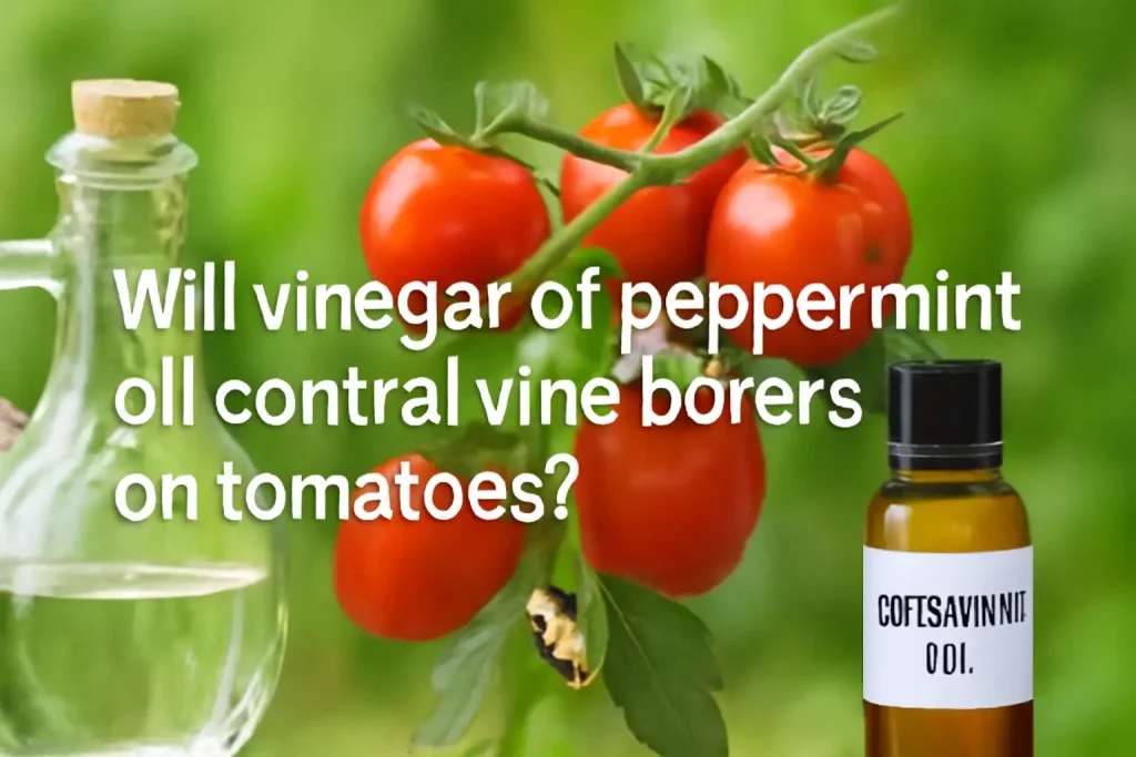 Will vinegar or peppermint oil control vine borers on tomatoes?