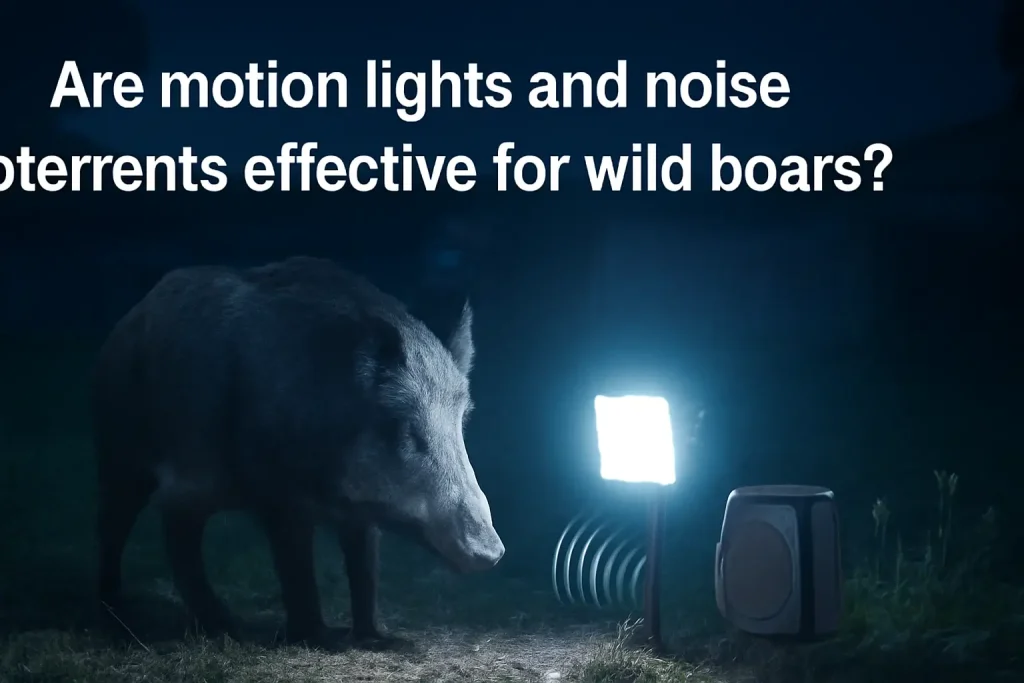 Are motion lights and noise deterrents effective for wild boars?