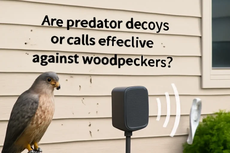 Are predator decoys or calls effective against woodpeckers?