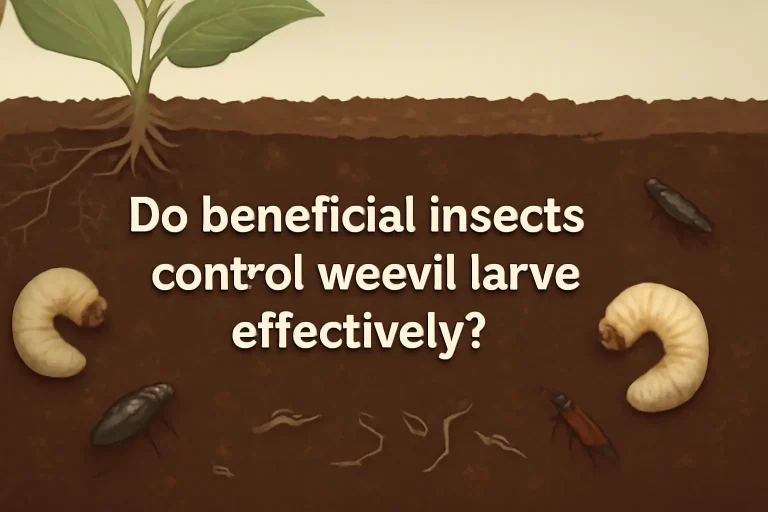 Do beneficial insects control weevils larvae effectively?