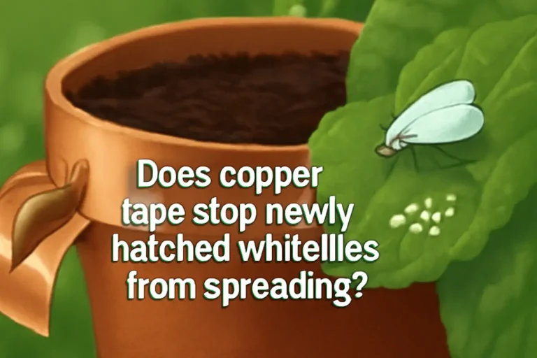 Does copper tape stop newly hatched whiteflies from spreading?