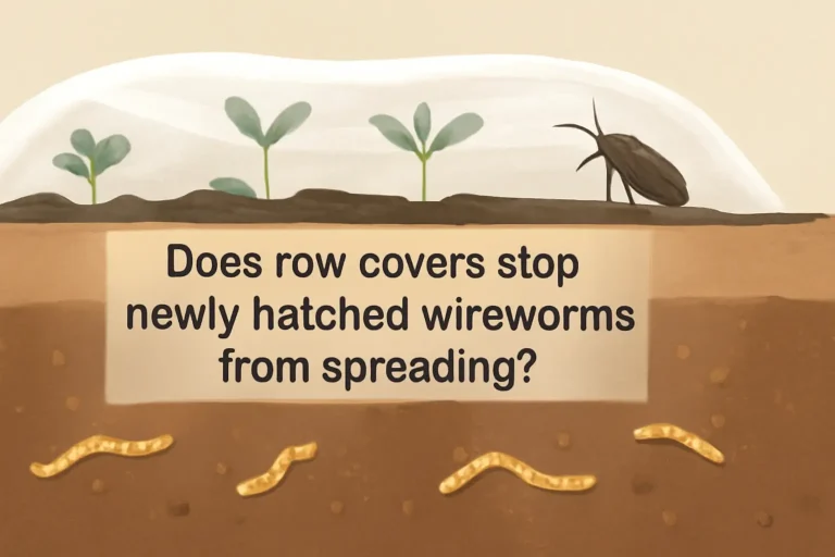 Does row covers stop newly hatched wireworms from spreading?