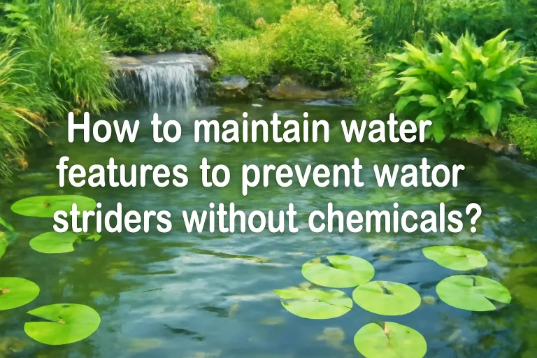 How to maintain water features to prevent water striders without chemicals?