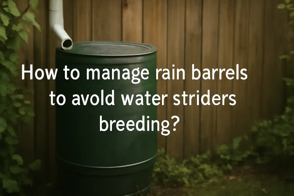 How to manage rain barrels to avoid water striders breeding?