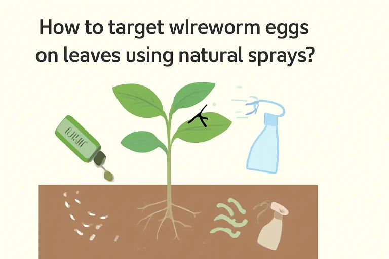 How to target wireworms eggs on leaves using natural sprays?