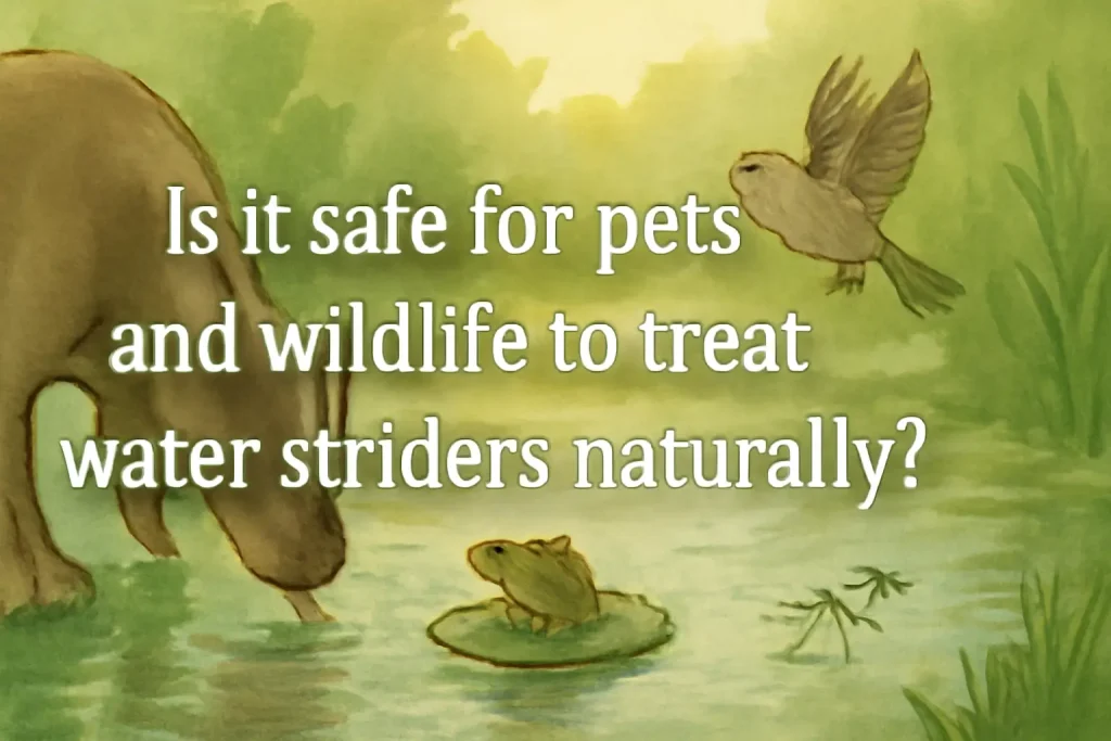 Is it safe for pets and wildlife to treat water striders naturally?