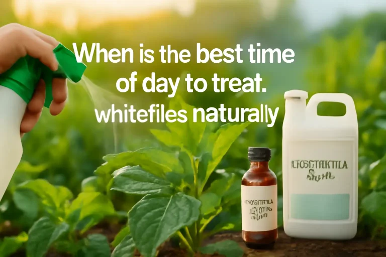 When is the best time of day to treat whiteflies naturally?
