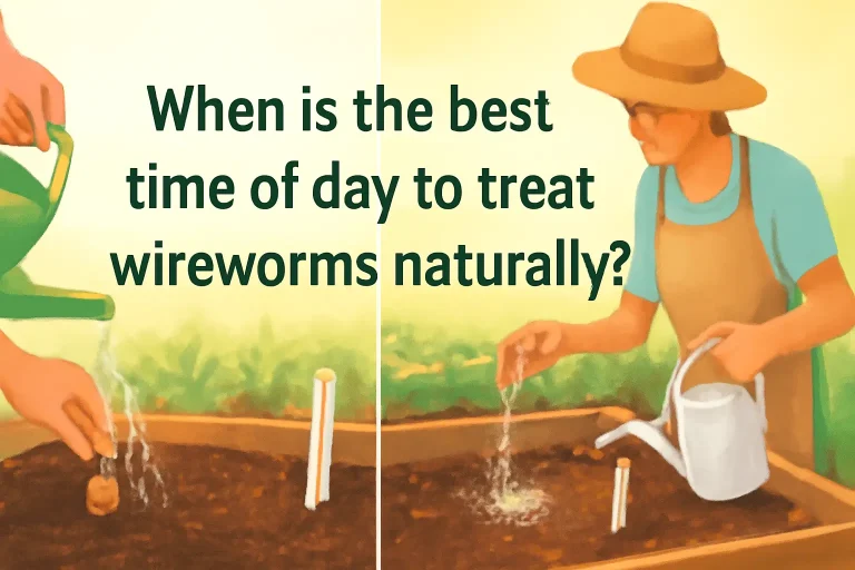 When is the best time of day to treat wireworms naturally?