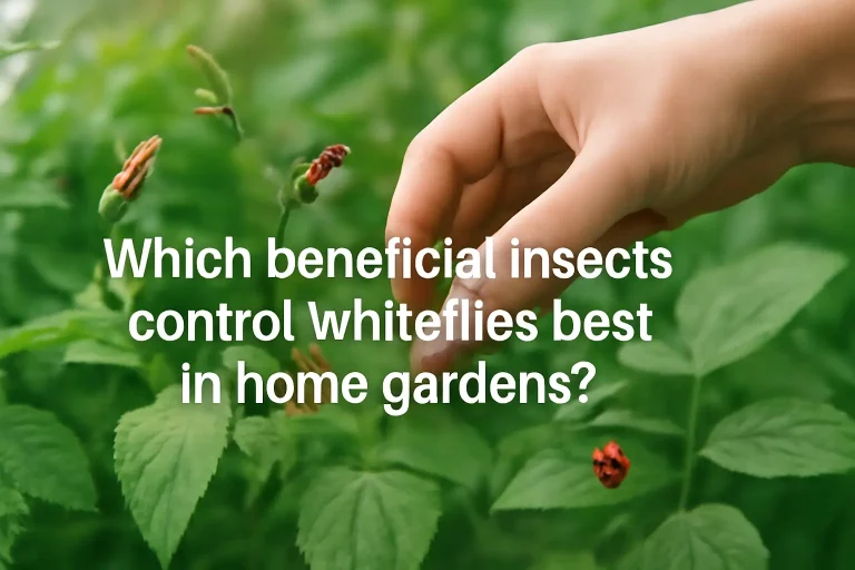 Which beneficial insects control whiteflies best in home gardens?