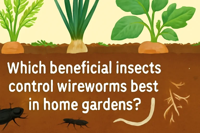 Which beneficial insects control wireworms best in home gardens?