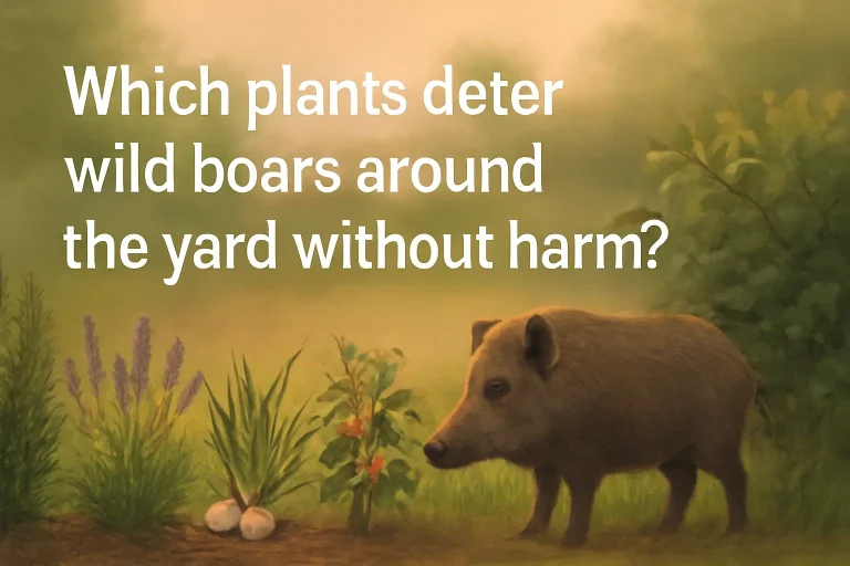 Which plants deter wild boars around the yard without harm?