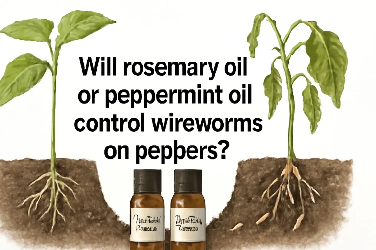 Will rosemary oil or peppermint oil control wireworms on peppers?